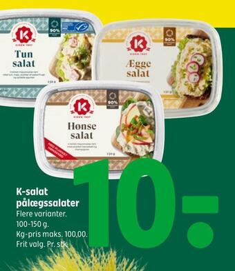 Coop 365 K-salat pålægssalater tilbud
