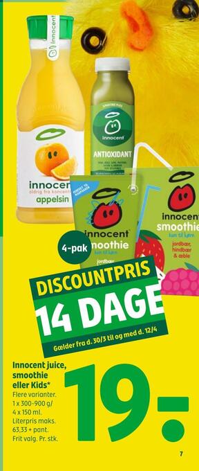 Innocent juice, smoothie eller kids
