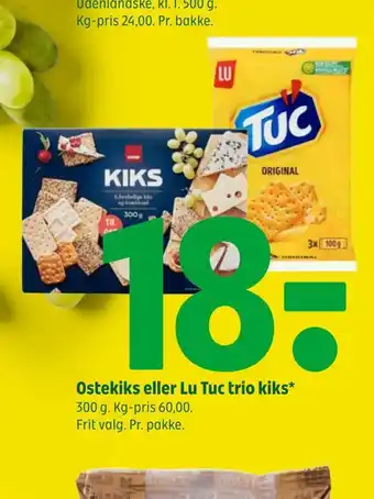Coop 365 Ostekiks eller lu tuc trio kiks tilbud