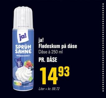 Otto Duborg Ja! flødeskum på dåse tilbud