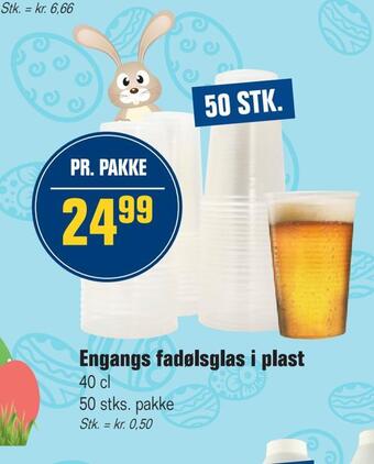 Engangs fadølsglas i plast