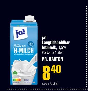 Otto Duborg Ja! langtidsholdbar letmælk, 1,5% tilbud