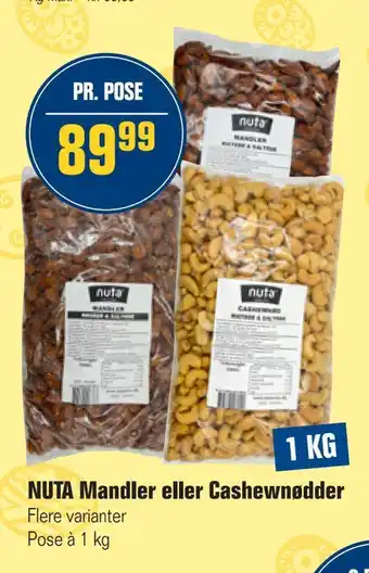 Nuta mandler eller cashewnødder
