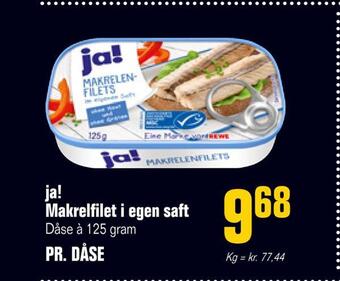 Otto Duborg Ja! makrelfilet i egen saft tilbud