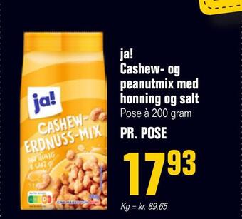 Otto Duborg Ja! cashew- og peanutmix med honning og salt tilbud