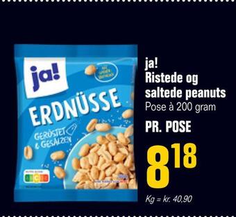 Otto Duborg Ja! ristede og saltede peanuts tilbud