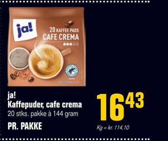 Otto Duborg Ja! kaffepuder, cafe crema tilbud