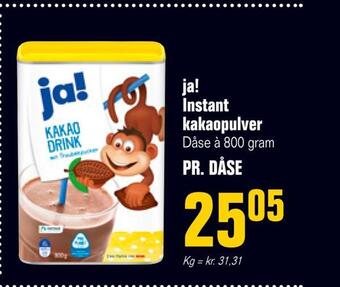 Otto Duborg Ja! instant kakaopulver tilbud