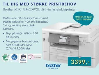 Brother mfc-j4540dwxl alt-i-én farveinkjetprinter