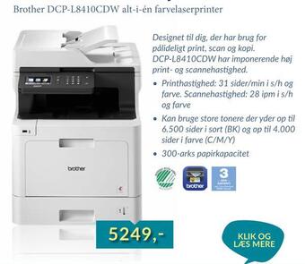EDB Center Brother dcp-l8410cdw alt-i-én farvelaserprinter tilbud