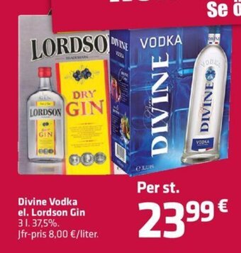 Fleggaard Divine Vodka el. Lordson Gin tilbud