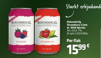Fleggaard Rekorderlig Strawberry-Lime el. Wild Berries tilbud