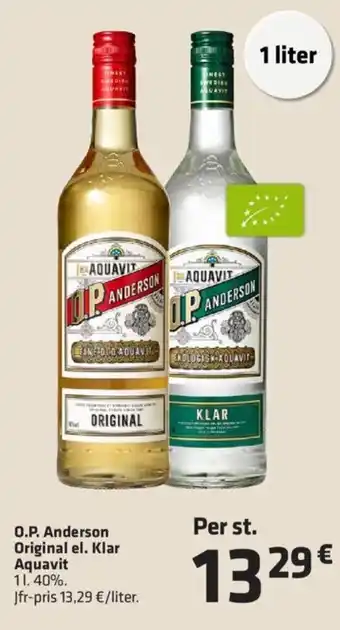 Fleggaard O.P. Anderson Original el. Klar Aquavit tilbud