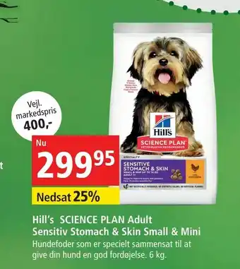Maxi Zoo Hill‘s SCIENCE PLAN Adult Sensitiv Stomach & Skin Small & Mini tilbud