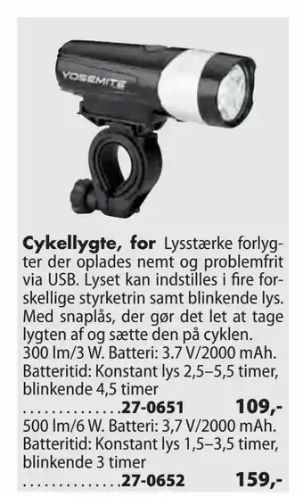 Cykellygte, for