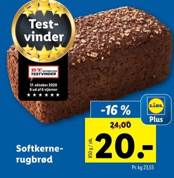 Lidl Softkernerugbrød tilbud