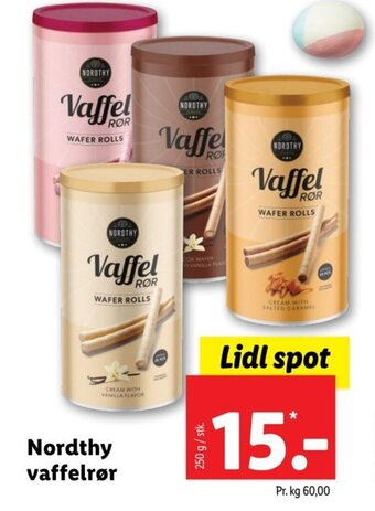 Lidl Nordthy Vaffelrør tilbud