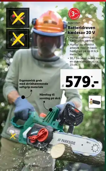 Lidl Batteridreven Kædesav 20V tilbud