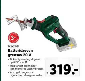 Lidl Batteridreven Grensav 20V tilbud