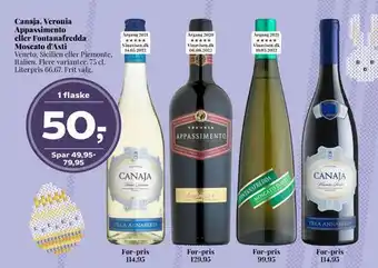 Dagli'Brugsen Canaja, veronia appassimento eller fontanafredda moscato d'asti tilbud