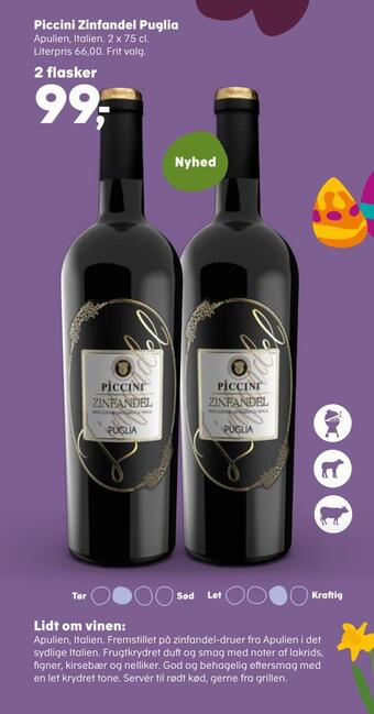 Kvickly Piccini zinfandel puglia tilbud