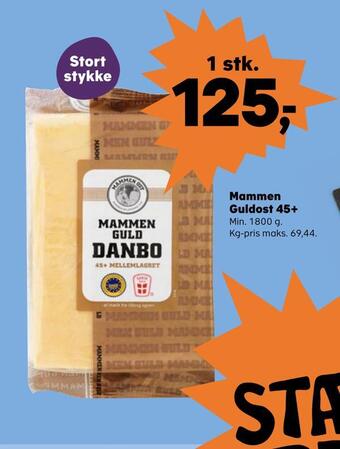 Kvickly Mammen guldost 45+ tilbud