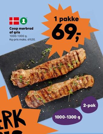 Kvickly Coop mørbrad af gris tilbud