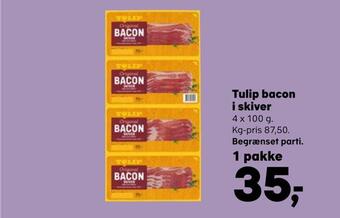 Kvickly Tulip bacon i skiver tilbud