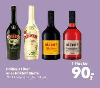 Bailey's likør eller råstoff shots