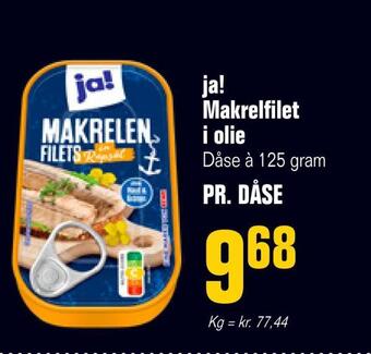 Poetzsch Padborg Ja! makrelfilet i olie tilbud