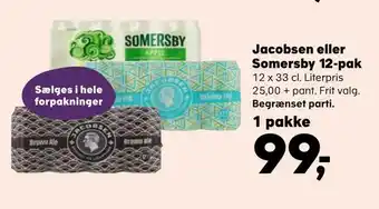 SuperBrugsen Jacobsen eller somersby 12-pak tilbud