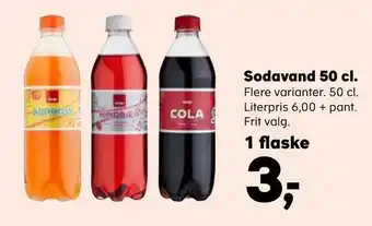 SuperBrugsen Sodavand 50 cl tilbud