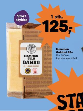 SuperBrugsen Mammen guldost 45+ tilbud