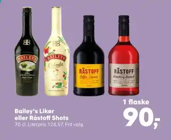 SuperBrugsen Bailey's likør eller råstoff shots tilbud