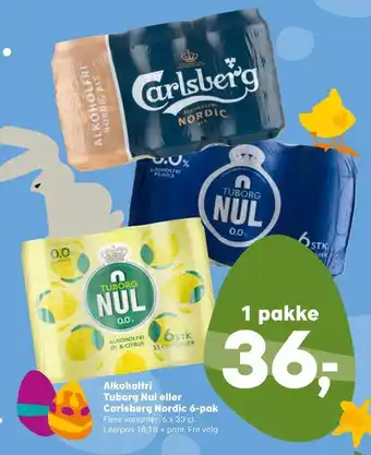 SuperBrugsen Alkoholfri tuborg nul eller carlsberg nordic tilbud