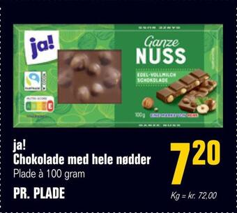 Poetzsch Padborg Ja! chokolade med hele nødder tilbud