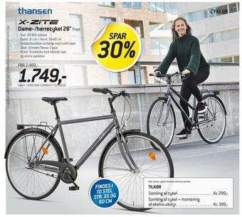 Thansen Dame- /herrecykel 28 tilbud