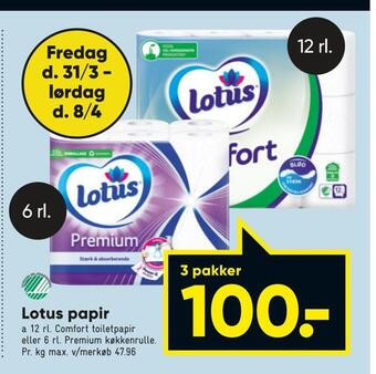 Bilka Lotus papir tilbud