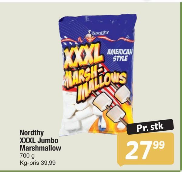 Nordthy xxxl jumbo marshmallow tilbud hos Fakta Tyskland