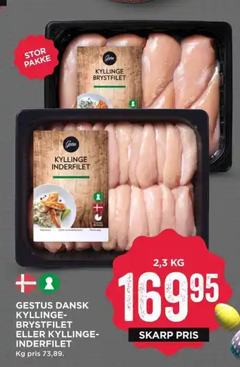 MENY Gestus dansk kyllinge­brystfilet eller kyllinge­inderfilet tilbud