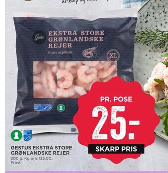 MENY Gestus ekstra store grønlandske rejer tilbud