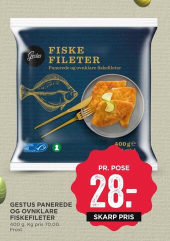MENY Gestus panerede og ovnklare fiskefileter tilbud