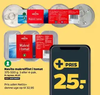 Netto Navito makrelfilet i tomat tilbud