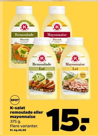 Netto K-salat remoulade eller mayonnaise tilbud