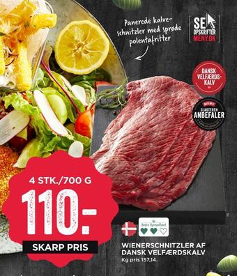 MENY Wienerschnitzler af dansk velfærdskalv tilbud
