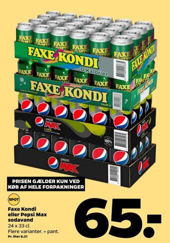 Netto Faxe kondi eller pepsi max sodavand tilbud