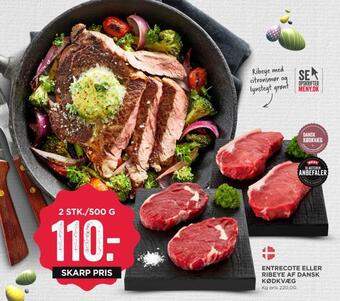 MENY Entrecote eller ribeye af dansk kødkvæg tilbud