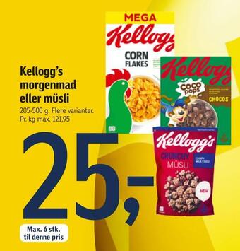 Føtex Kellogg's morgenmad eller müsli tilbud