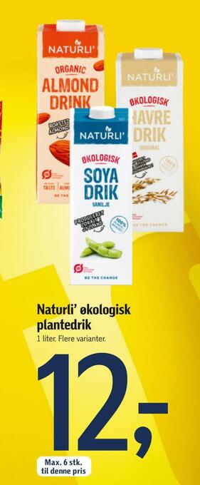 Føtex Naturli' økologisk plantedrik tilbud