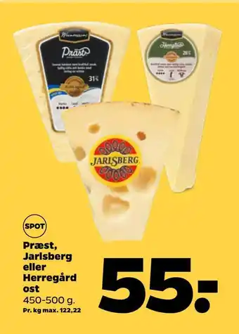 Netto Præst, jarlsberg eller herregård ost tilbud